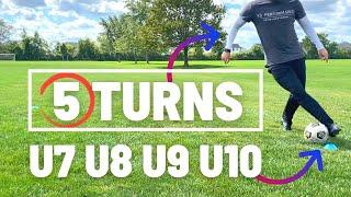 5 Turns To Improve Ball Control  Turning With The Ball  U7 U8 U9 U10  FootballSoccer