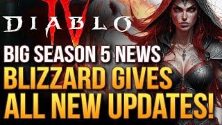 Diablo 4 - Big Season 5 News Blizzard Responds Gives New Updates and More