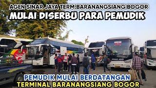 ARUS MUDIK MULAI TERLIHAT DI TERMINAL BARANANGSIANG BOGOR‼️AGEN BUS SINARJAYA DISERBU PEMUDIK⁉️