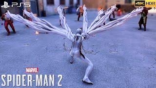 Marvels Spider Man 2 PS5 Max Level Anti-Venom Suit Combat & Swinging 4K60FPS GAMEPLAY