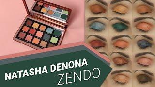 NATASHA DENONA ZENDO eye-shadow palette - all swatches on eyelids 