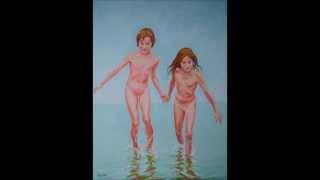 SPLASHING nude bodies in the water painted by Luis de Hoyos