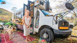 Solo Female - Lovingly Decorated DIY Short School Bus