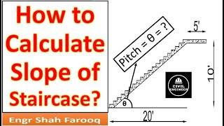 How to Calculate the slope of Staircase?  Pitch of Stairs  Calculating Stair pitch or Slope