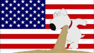 Youtube poop Brian vomits a lot on the USA flag