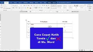 Cara Cepat Ketik Tanda Centang dan Silang di Ms. Word