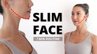 Get rid of DOUBLE CHIN & FACE FAT 7 mins routine to Slim Down Your Face -Sharp jawline V-Shape