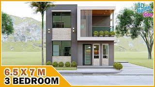 6.5x7 meters 2 Storey Modern Minimalist House Design  3 Bedroom with balcony