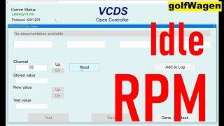 VW Golf 4 idle RPM modification VCDS