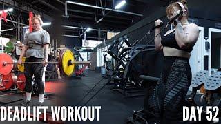 Deadlift Day  Full Body Workout + Bicep Workout  Powerbuilding  Day 52