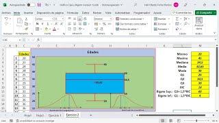 Gráfica Caja y Bigote o BloxPlot con Excel - Elaboración e  Interpretación - Ejercicio didáctico