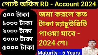 Post Office RD Account - 2024  Post Office Recurring Deposit Account  Rd Account 