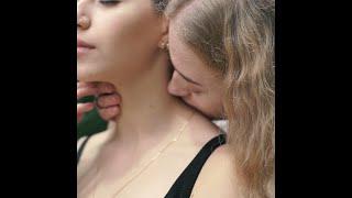 Satisfying Video of Lesbian Couple  Kissing  LGBT Wedding  In Love  Hot Romance