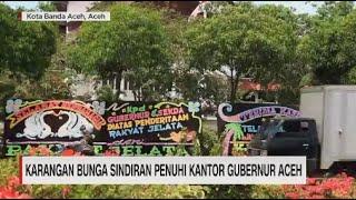 Karangan Bunga Sindiran Penuhi Kantor Gubernur Aceh