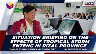 Situation Briefing on the Effects of Tropical Storm Enteng in Rizal Province 962024