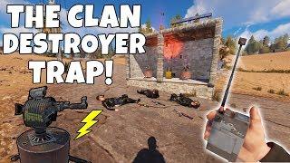 RUST  TRAPPING SALTY CLANS with sneaky *NEW* WIRELESS AUTO TURRET MACHINE *NEW UPDATE*