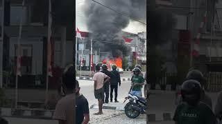 Mobil Terbakar di SPBU Waikabubak Sumba Barat-NTT