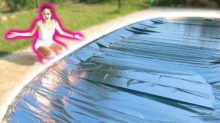 COVER A POOL WITH ALUMINUM PAPER