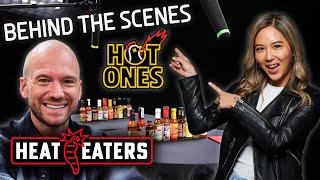 Hot Ones Studio Tour with Sean Evans + Wing Tutorial & CRAZY Hot Sauce Tasting  Heat Eaters