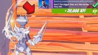 Destroy enemy structures with a pickaxe 10   Fortnite Chapter 2 Season 5 - Week 4 Epic Quests