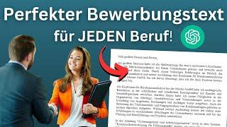 Bewerbungsschreiben erstellen für JEDEN Beruf mit ChatGPT -Ausbildung Praktikum Aufbau Anschreiben