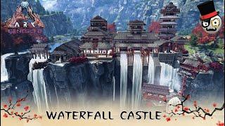 Ark Survival Evolved Genesis 2 - Castle design - Japanese Waterfall Castle Speed Build