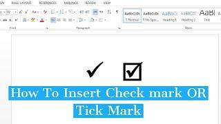 How To Insert Tick Mark OR Check Mark In MS Word  Type Tick Box In Word  How To Bring Tick Mark