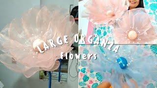 How to make a Large Organza Flower  tutorial for beginners  Step by step