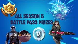 ALL FORTNITE ITEMS IN SEASON 5 BATTLEPASS