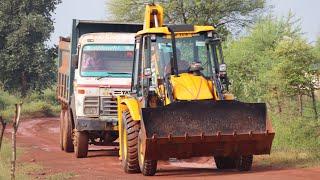 JCB 3DX Plus Fully Loading Mud in Tata Truck and Ashok Leyland 12 Wheeler Truck