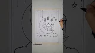 Easy drawing ramadan  tutorial #shorts