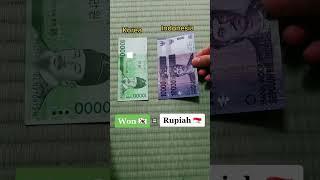 uang korea vs indonesia #shorts #fyp #money #won #rupiah