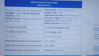 ADRE Admit Card 2024 Kaise Dekhe  How to Download ADRE Assam Admit Card 2024   Admit Card 2024