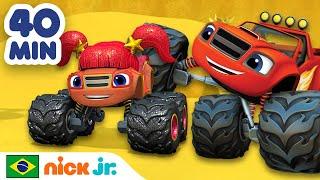 Blaze e os Monster Machines  40 MIN de momentos incríveis do Blaze em família  Nick Jr Português