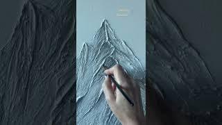 Painting with texture paste. Painting with putty. Texturing mountains. #mountainart #modernart #arte