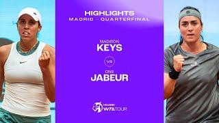 Madison Keys vs. Ons Jabeur   2024 Madrid Quarterfinal  WTA Match Highlights