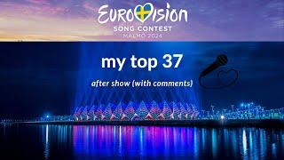 EUROVISION 2024 - MY TOP 37 after show with comments