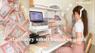 SMALL BUSINESS GUIDE ️ aesthetic stationery shop desk tour how i pack orders supplies & apps