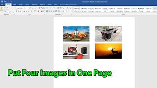 How to put 4 pictures on one page in word