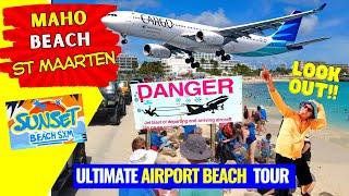 DANGER - St Maarten Maho Beach - Ultimate Beach Airport Tour - Travel Guide - Sunset Beach