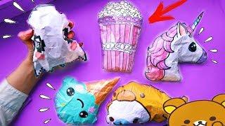 DIY 5 СКВИШИ из БУМАГИ С РАЗНЫМИ НАПОЛНИТЕЛЯМИ  Squishy СВОИМИ РУКАМИ БОЛЬШИЕ Антистресс игрушки