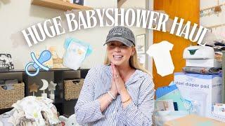 *HUGE* BABY SHOWER HAUL  baby gear essentials clothing toys + more *first time mom*