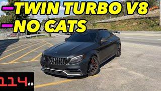 Mercedes C 63s AMG 4.0L TT w CATLESS STRAIGHT PIPE