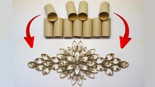 Very Beautiful Craft  Incredible Wall Decoration Made of Toilet Paper Rolls  Recycling Art Project