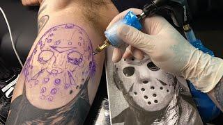 LIVE TATTOO PART 2 JASON VORHEES PORTRAIT 