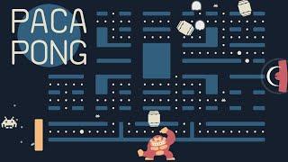 Pacman + Pong + Space Invaders Pacapong Gameplay