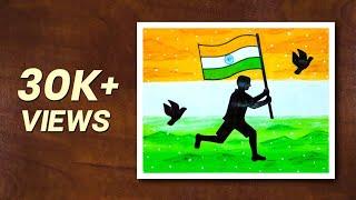 How to Draw Happy Republic Day  Independence Day Drawing Easy Step by Step  15 August Drawing Easy