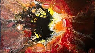 Amazing Exploding Black Hole fluid painting.