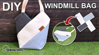 Windmühlentasche Nähen  Handtasche nähanleitung  Shoulder bag Easy Sewing Tutorial sewingtimes