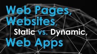 Web pages Websites and Web Applications